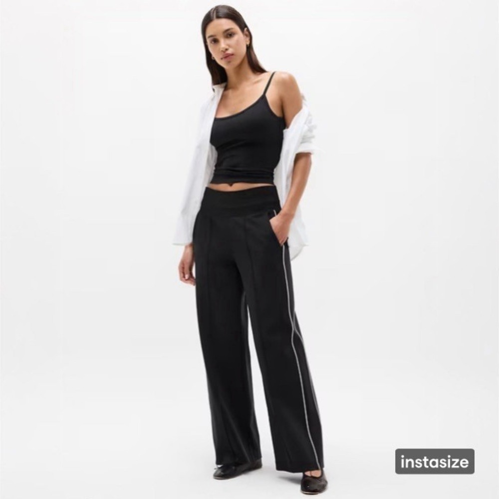 NWT ATHLETA Womens 2X Venice High Rise Track Stripe Wide Leg Pants